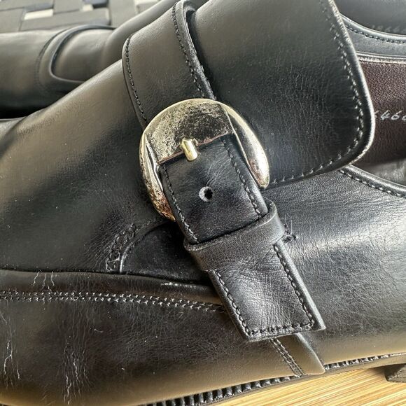 Wing By Bally Of Switzerland Men\'s Terzo Monk Strap Leather Shoes Black Size 8 main image 15